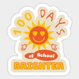 100 Days of School Brighter with Sun Sticker